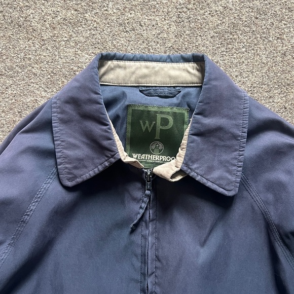 VTG 90s Navy Lightweight Bomber Jacket Men’s L Weatherproof Hipster Streetwear - Picture 2 of 16